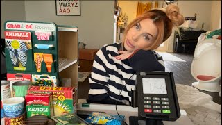 Asmr grocery store role play- soft spoken, nail tapping, scanning, typing screenshot 4