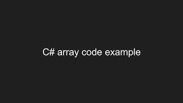 C# array code example