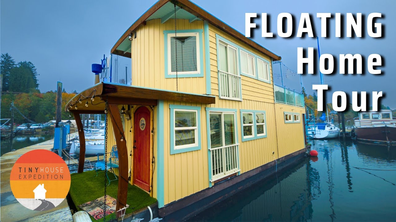 Beautiful Small Floating House Tour  How to Live Full Time on One