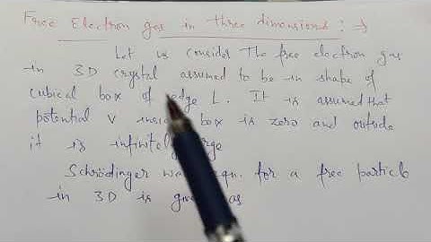 Free electron gas in three dimensions