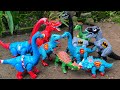 Dinosaur Jurassic World Superhero | T-rex, Brachiosaurus, Triceratops, Superman/ Spiderman eps.13
