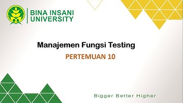 Pertemuan 10-Testing dan Implementasi Sistem