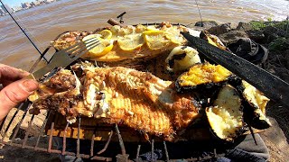'Pesca y cocina en primera persona'. 3 días pescando. Pescado asado. PESCA URBANA