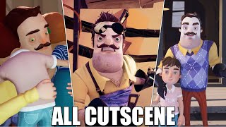 All Hello Neighbor Cutscenes (Full Movie)