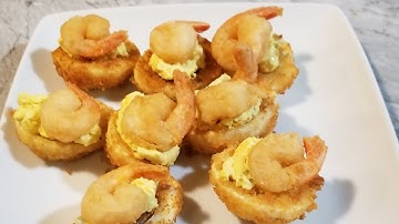 Deep Fried Deviled Eggs with Shrimp