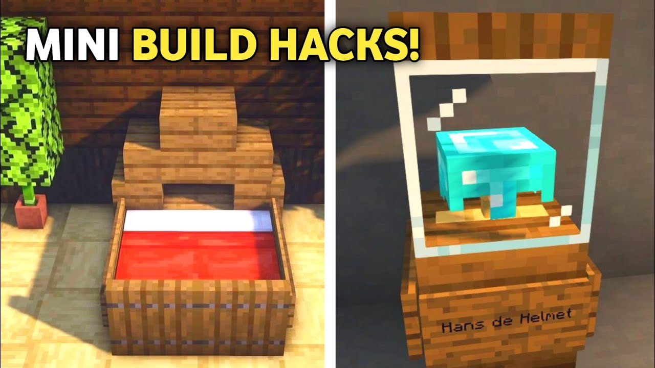 Minecraft: 10+ Mini Build Hacks! [Easy] - YouTube