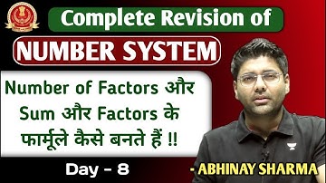 Complete Concept of Factors in Number System | Day - 8 | By Abhinay Sharma (Abhinay Maths)