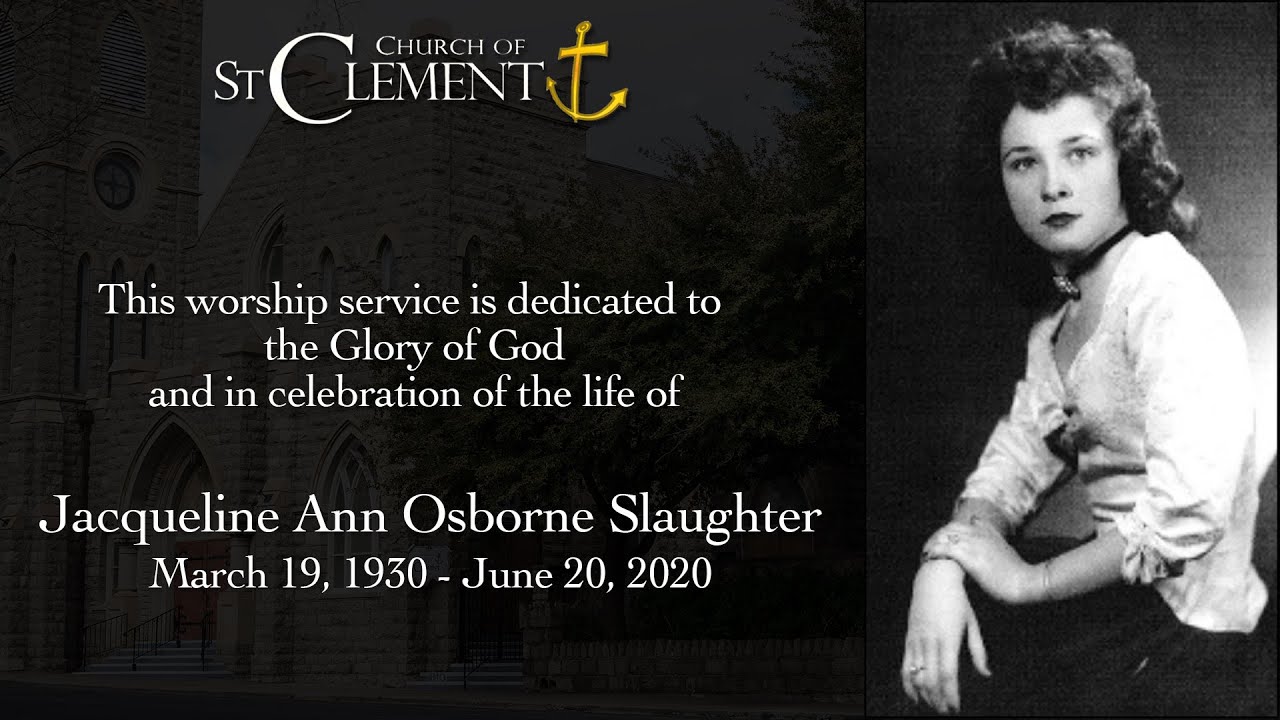 Jackie Slaughter Memorial Service (Audio Only)
