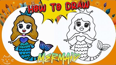How To Draw A Mermaid Princess Step By Step Easy Cartoon Drawing Tutorial From Fun Time Kids Club