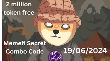 19/06/2024 Memefi Secret Combo Code| 2 million token free daily😱| Secret Code #memefi #memeficoin