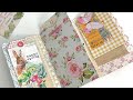 Interactive spring flipbook journal with 4 pockets using 6x8 paper pads mini album
