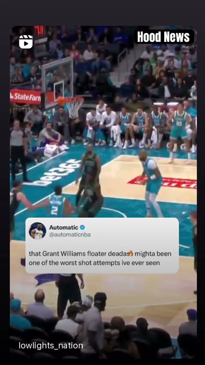 Worst NBA shot attempt #hoodnews #grantwilliams #floater #hornets #how #omg