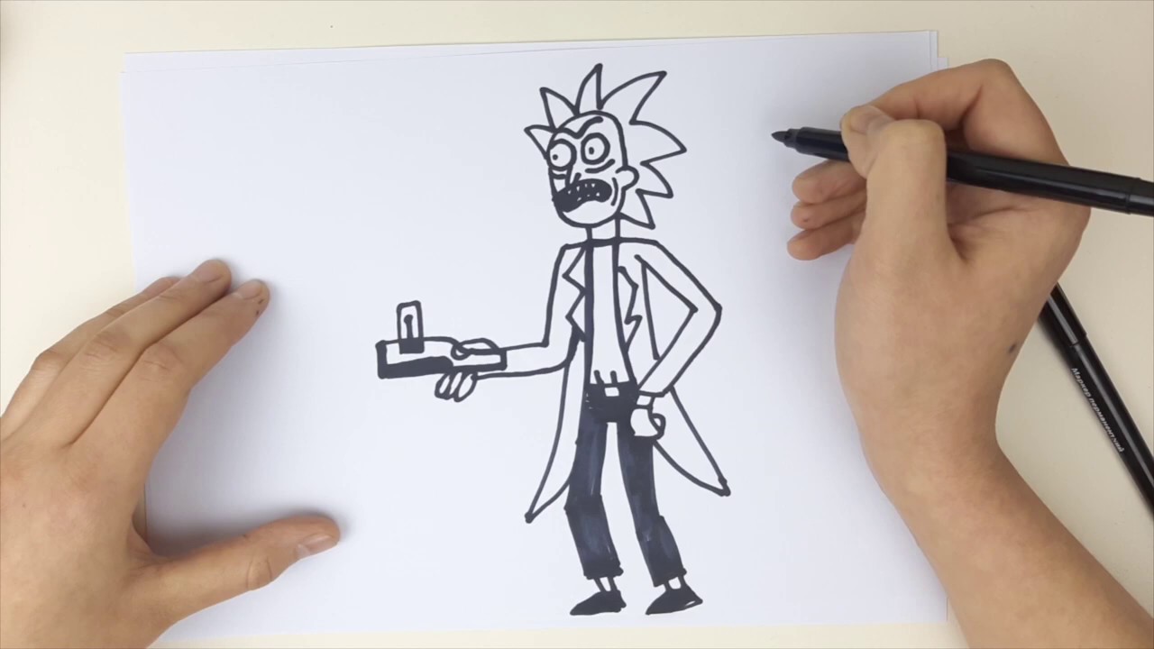 Как нарисовать Рика Санчеза из Рика и Морти поэтапно / Рисунок Rick Sanchez