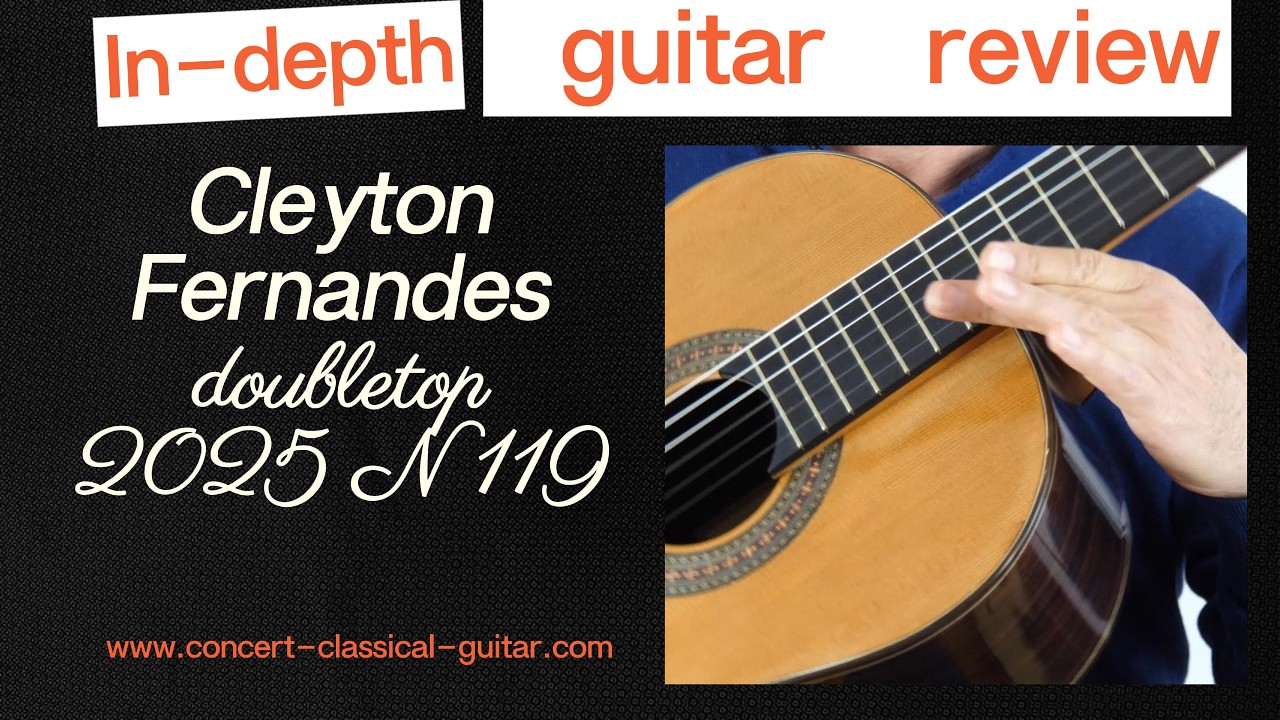 Cleyton Fernandes is a Brazilian concert guitarist renowned for his fantastic lattice-back guitars. For once, here is one of his first double-top guitars. At the forefront of modern concert guitar making, Cleyton was determined to craft a double-top guitar to the highest standards that could rival the most renowned German double-top guitars. The result exceeds all our expectations. The guitar is light, as it should be, and offers power, roundness and depth of sound. It immediately brings to mind the guitars of Mattias Dammann or Gernot Wagner. That might sound a bit over the top, but to convince yourself, have a listen to Philippe’s video review..

The finest concert guitars are available at :
www.guitare-classique-concert.fr
www.concert-classical-guitar.com
www.klassische-meistergitarren.de

For any additional information: contact andre@guitare-classique-concert.fr