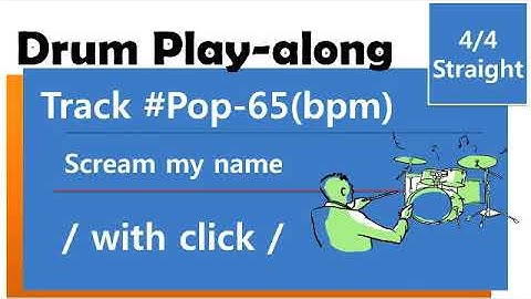 Drum Play-along ( Drumless ) / #Pop 65bpm / with click /