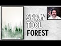 Inkscape Tutorial: How to Make Spray Tool Misty Forest Vector Design