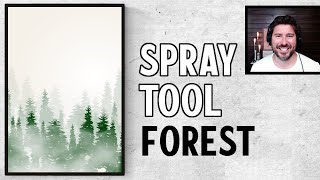 Inkscape Tutorial: How to Make Spray Tool Misty Forest Vector Design