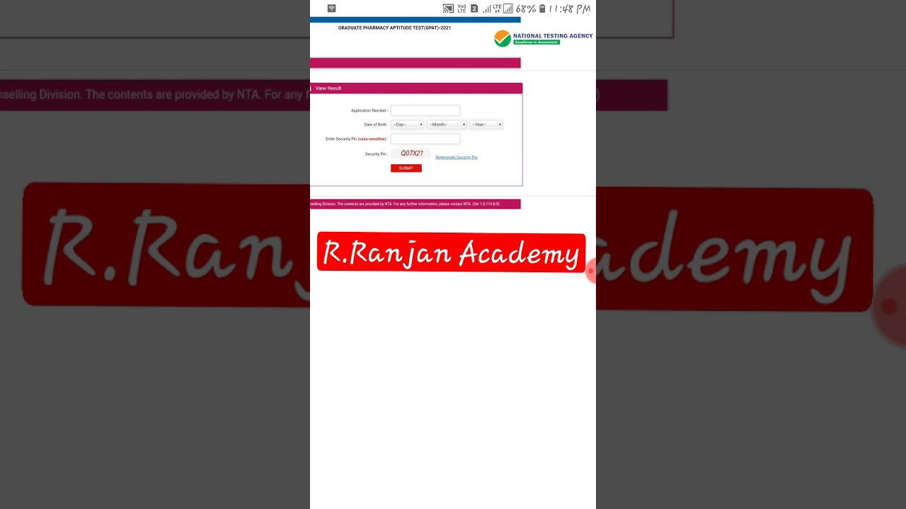 NTA National Testing Agency GPAT Graduate Pharmacy Aptitude Test Result With Score Card Released