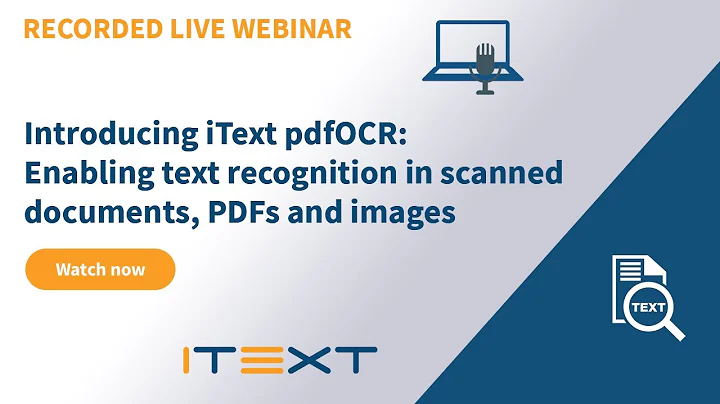 Introducing iText pdfOCR -  Enabling text recognition in scanned documents, PDFs and images