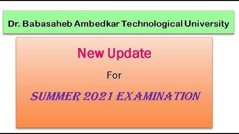 DBATU: New Update #Exam Form Filling #Summer 2021.