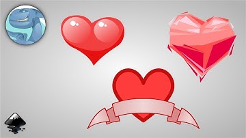 Three simple hearts. Speed art in Inkscape (real time video).