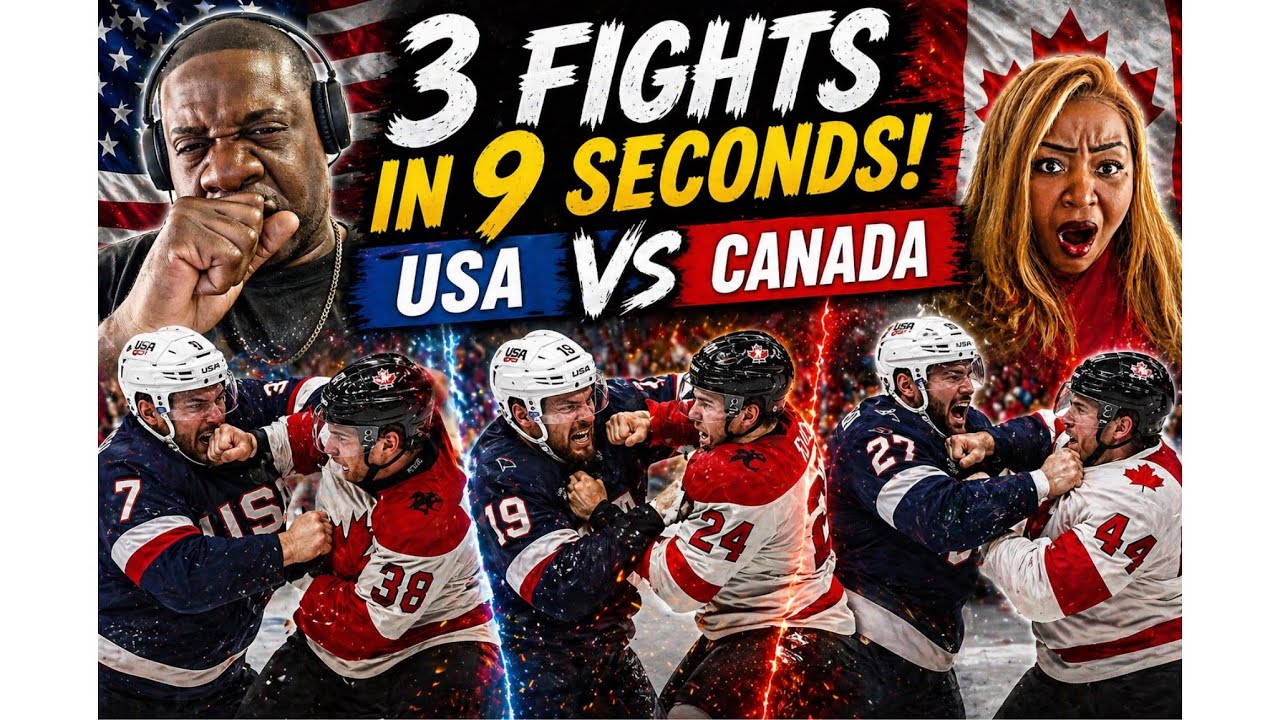 Watch Gotta See It!!! 3 Fights In 9 Seconds In Canada vs USA 4 Nations Rivalry Game (Reaction) on YouTube Watch Gotta See It!!! 3 Fights In 9 Seconds In Canada vs USA 4 Nations Rivalry Game (Reaction) on YouTube