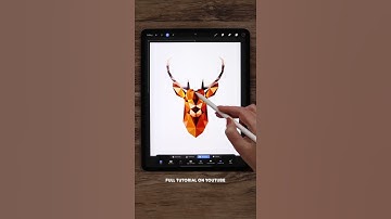 Low Poly Deer Design - Procreate Tutorial #Shorts