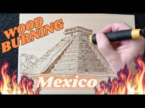 Chichen Itza Mexico | Wood Burning | Pyrography | Time Lapse - YouTube