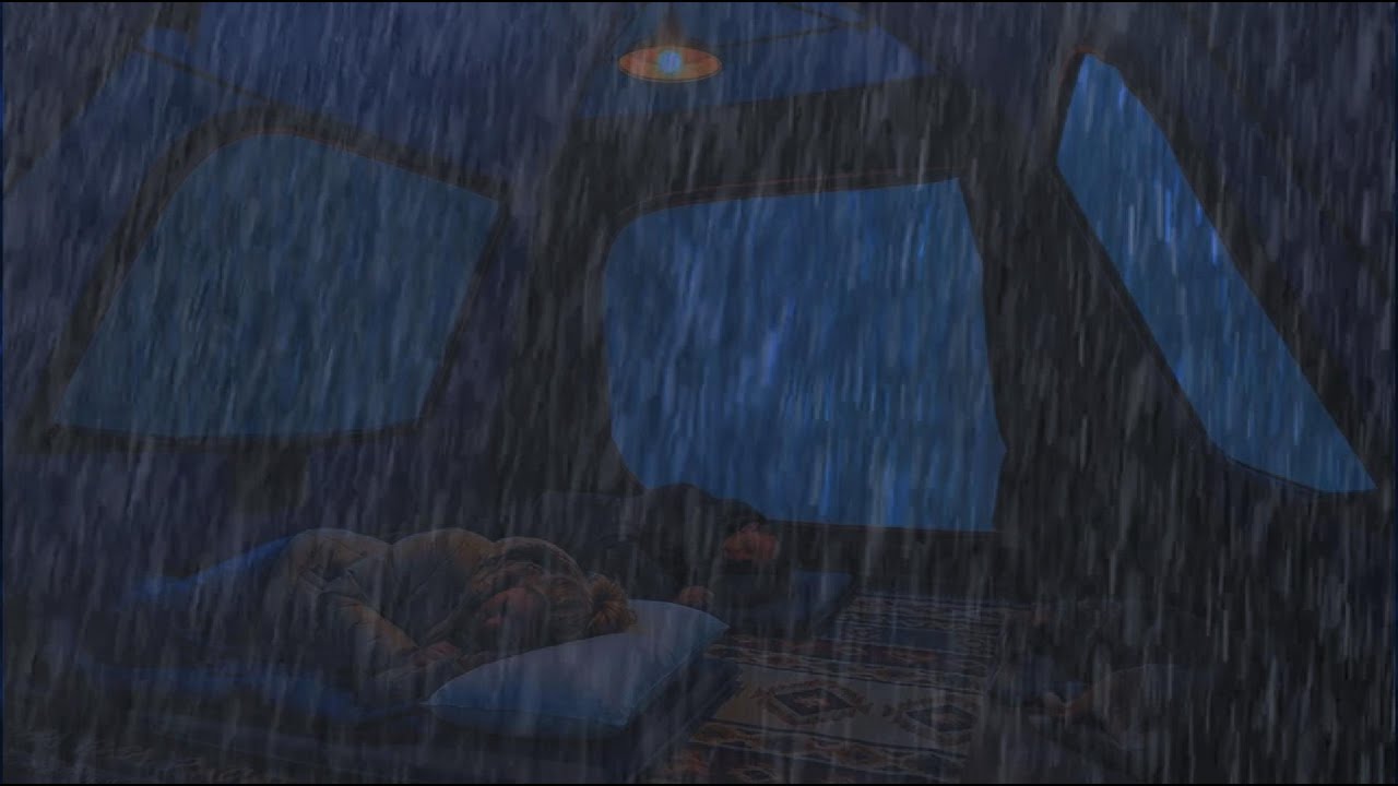 ⛈️ Heavy Rain ASMR Thunder Inside Warm Tent for Emotional Comfort & Long Deep Sleep 🌙