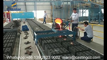 Horizontal flaskless green sand molding machine for complete foundry line
