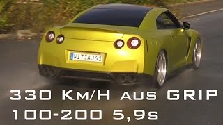 Nissan Gtr - Insane Acceleration Autobahn 0-330 Km/H Sound Wet Roads