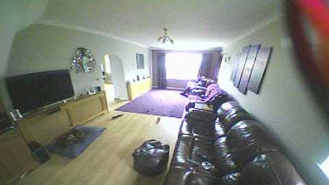 First test of akk A5 split aio fpv camera on my whoop indoors lots of flying through chairs / table.