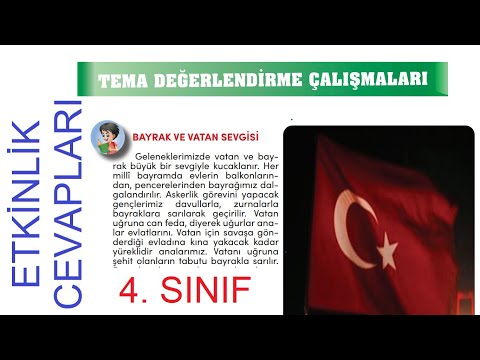4 Sınıf 6 Tema Değerlendirme çalışmaları Bayrak ve Vatan Sevgisi Cevapları