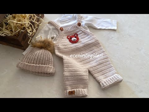 Tığ işi Kolay Bebek Tulumu / Baby Romper / 3-6 ay