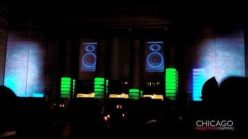 3D Projection Mapping - Colorful Music Equalizer Bars Effect