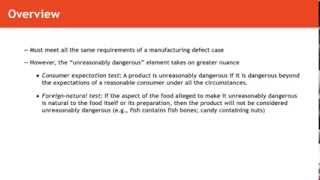 Torts lecture: Manufacturing Defects in Food | quimbee.com