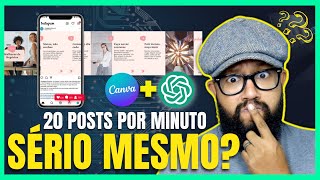 ChatGPT + Canva, INACREDITÁVEL, crie MUITOS posts em LOTE no AUTOMÁTICO screenshot 1