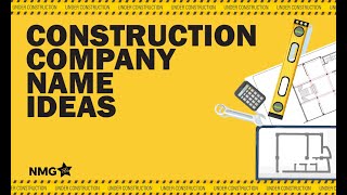 Construction Company Name Ideas  ‐ Construction Company Name Generator