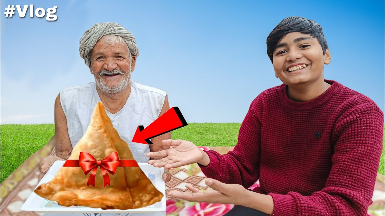 My Dada Ji Eating Bahubali Samosa 😮