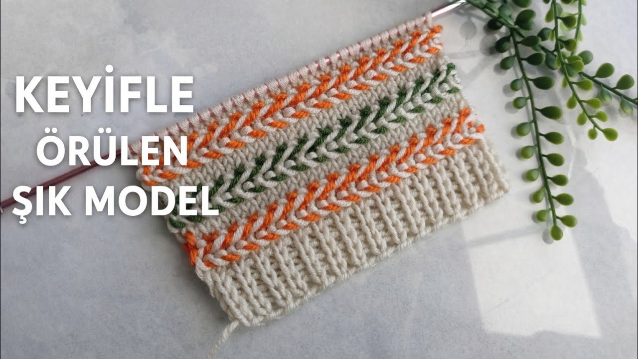 Leton Örgüsü Nedir? Renkli Yatay Zincir Örgü Yapılışı/ Görenlerin Hazır Sandığı Muhteşem Örgü