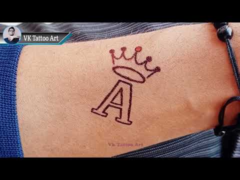 How to make A name tattoo on hand | A letter tattoo with wings | A tattoo picture 😱