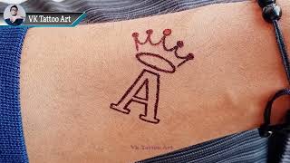 How to make A name tattoo on hand | A letter tattoo with wings | A tattoo picture 😱