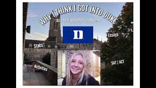 How I think I got into Duke as a *Test Optional Applicant*