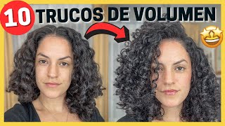 ✅10 TRUCOS FÁCILES para darle VOLUMEN y MOVIMIENTO a tu cabello RIZADO ‍ | ❌No más Raíces Planas