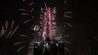 New Year Fireworks Live Show Dubai 2017 | Burj Khalifa Fireworks 2017   الإمارات العربية المتحدة