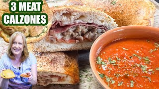 Italian 3 MEAT CALZONE Pizza Style Recipe