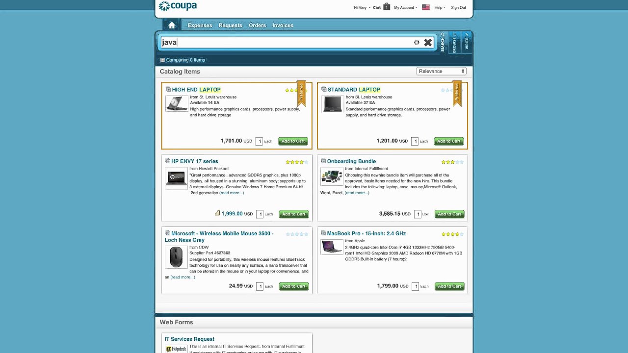 coupa procurement process