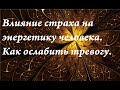 Влияние страха,на энергетику. Как ослабить тревогу. Практики.