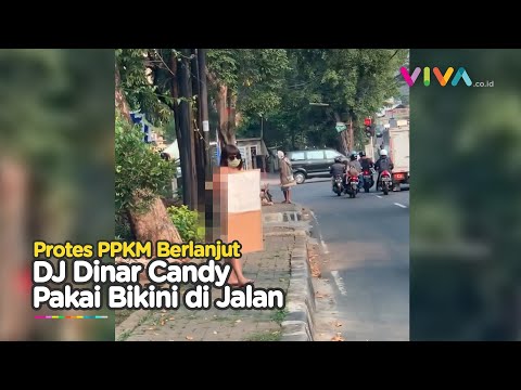 Dinar Candy Nekat Pakai Bikini Merah di Jalan, Protes PPKM Diperpanjang