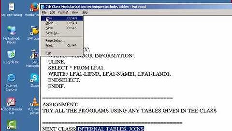 SAP ABAP Tutorial 8th class Internal tables, joins
